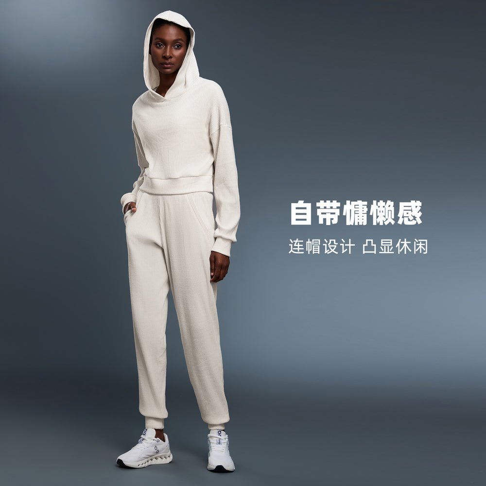 Loose hooded sports sweatshirt women's knittingeasiest for matchspring & falltopsshortwork clothingcasualpulloverd25162