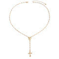 Long tassel cross necklace wholesale cross-border retro high-end jewelry women's white hair madonna portrait sweater chain