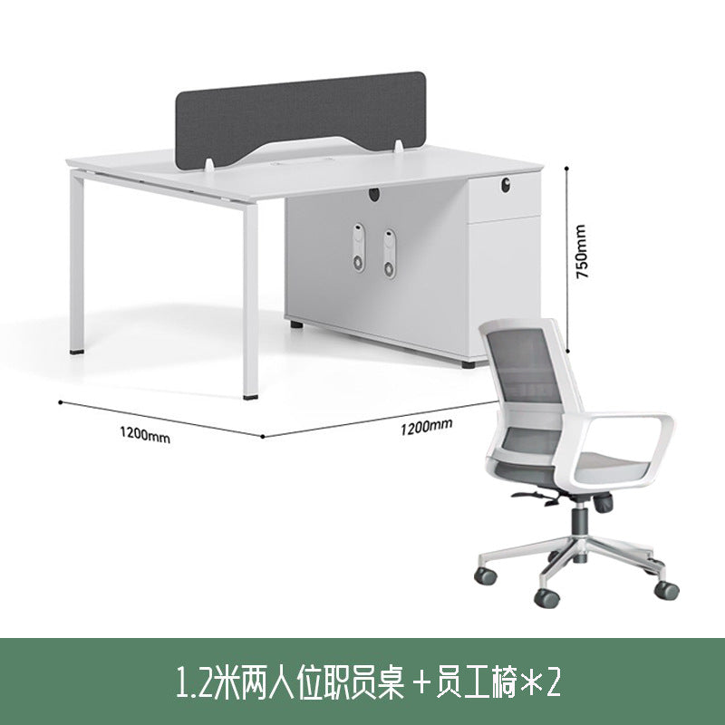 Office desk and chair set - minimalist office workstation for 2-4 people - partitioned desk for finance, office furniture