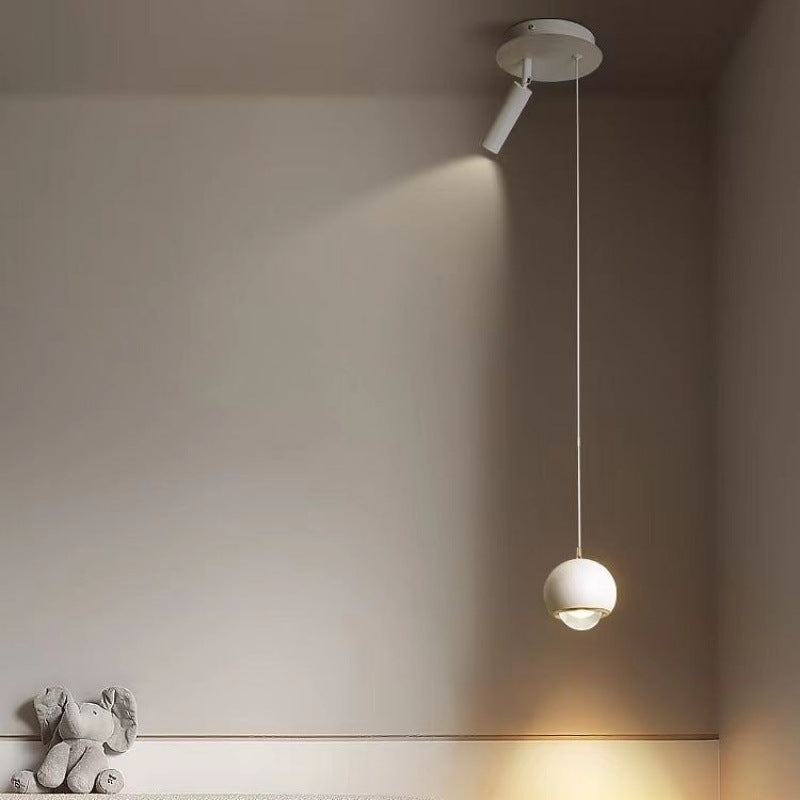 Bedside small chandelier cream wind lighting modern simple small spotlight long line minimalist atmosphere Nordic room bedroom light