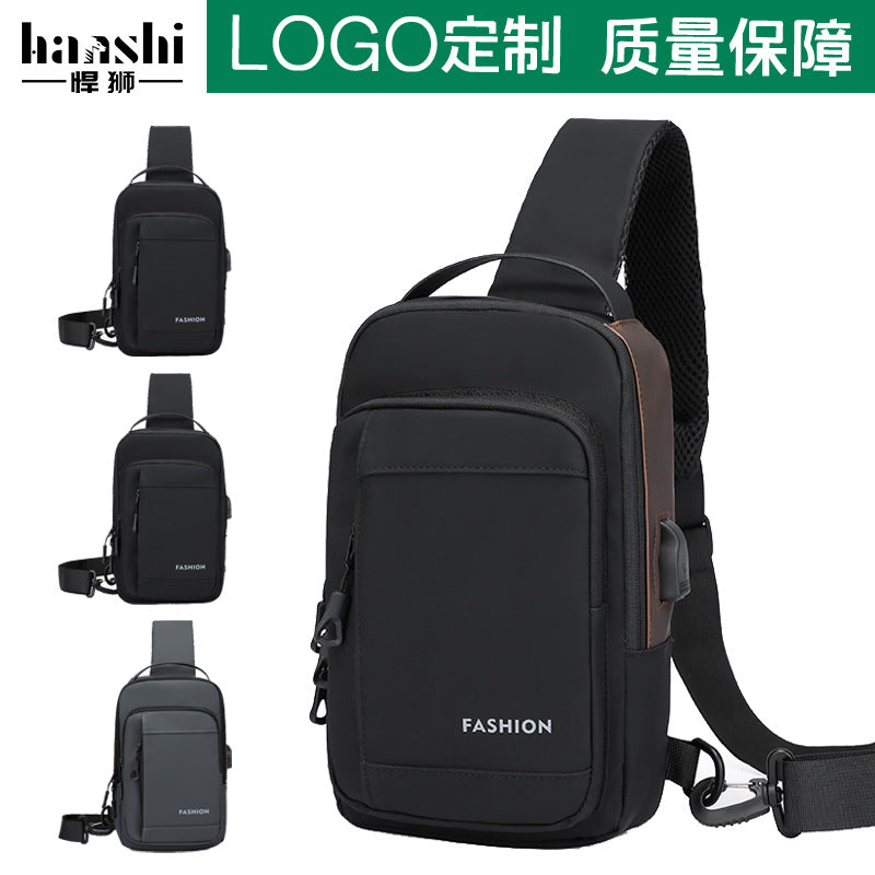 Fashion Men's Locomotive Crossbody Bag Premium Casual Women's Breast Bag Tide Travel Waterproof Shoulder Bag Commuter Chest Bag