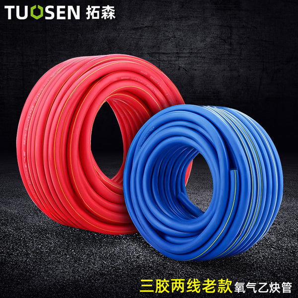 Tuosen Hardware Tools 8mm Oxygen Tube High Pressure Two Color Hose Hose Welding Rubber Hose Oxygen Acetylene Tube