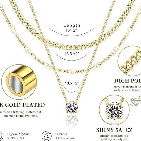 new arrivalins style multi-layered necklace european and american fashionniche stylestylish cuban chain clavicle chain for women