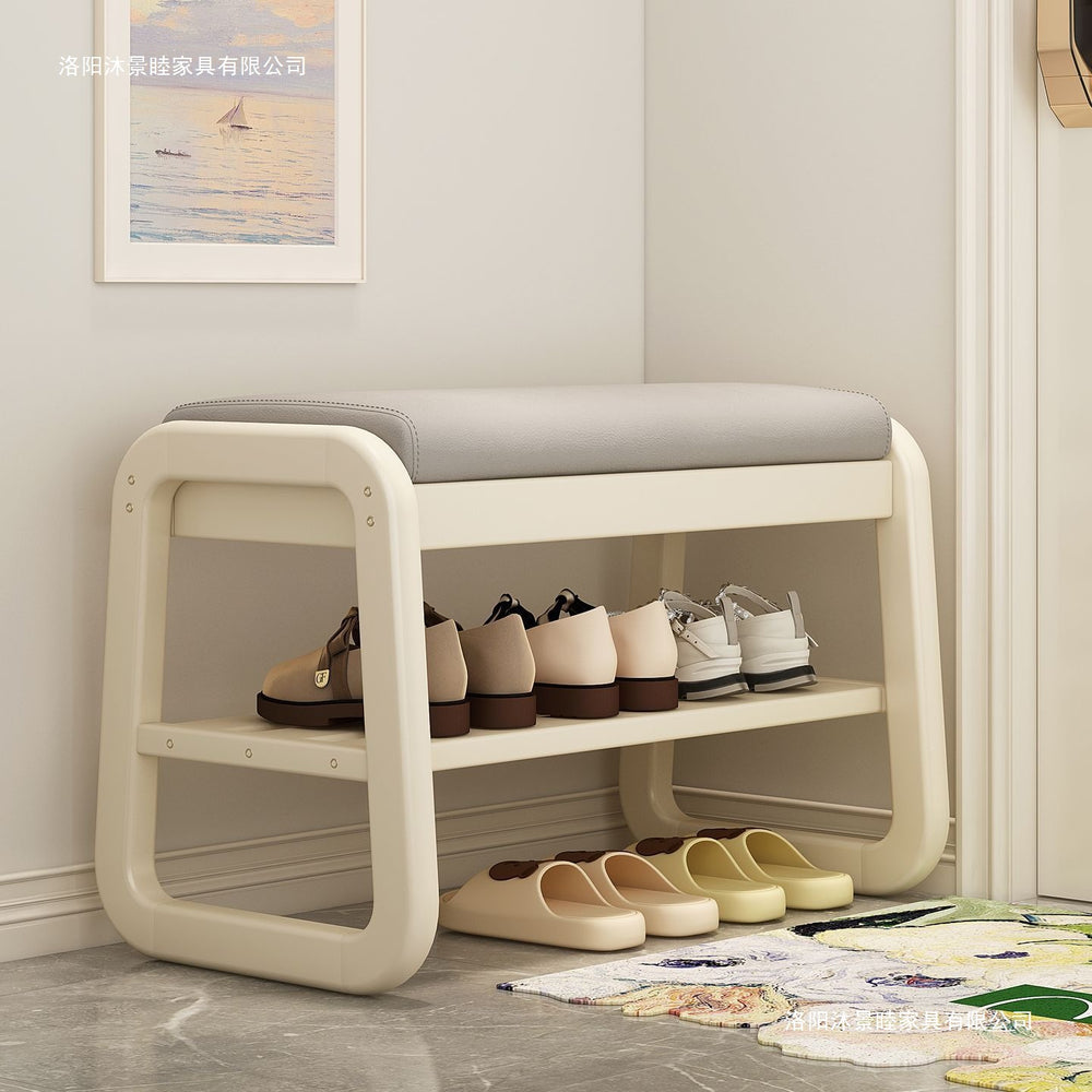 For home door shoe changing stool solid wood light luxury can sit shoe cabinet stool all-in-one entrance door extremely narrow can store shoe stool