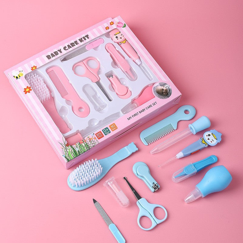 Baby Nail Scissors Baby Nail Clippers Care Newborn Safety Anti-Clip Meat Nail Clippers Ten-piece Gift Box Set