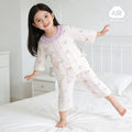 A-grade pure cotton summer lightweight pajamas, kids' loungewear, summer boys' and girls' three-quarter sleeve air conditioning suit, two-piece set