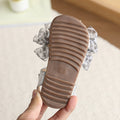 Girls' mori-style sweet floral hollow-out closed-toe sandals,  summer new soft sole princess shoes, non-slip beach sandals