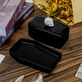 Personalized creative ceramic butter dish, european-style tableware with lid, butter dish for desserts and sweets, square ceramic plate