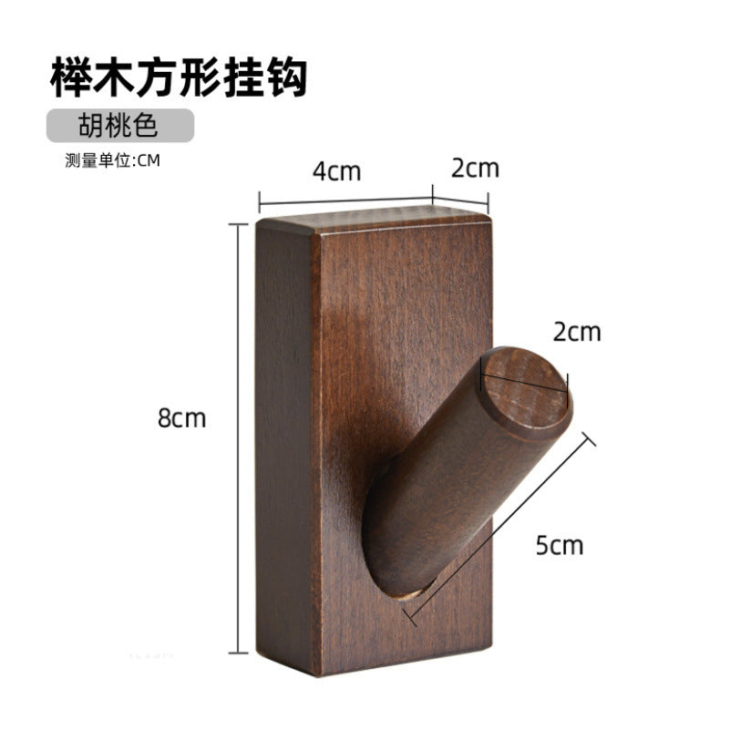 New arrival wall-mounted solid wood hook, nail-free creative coat hook, wall-mounted coat rack, american stereo clothes rack, durable