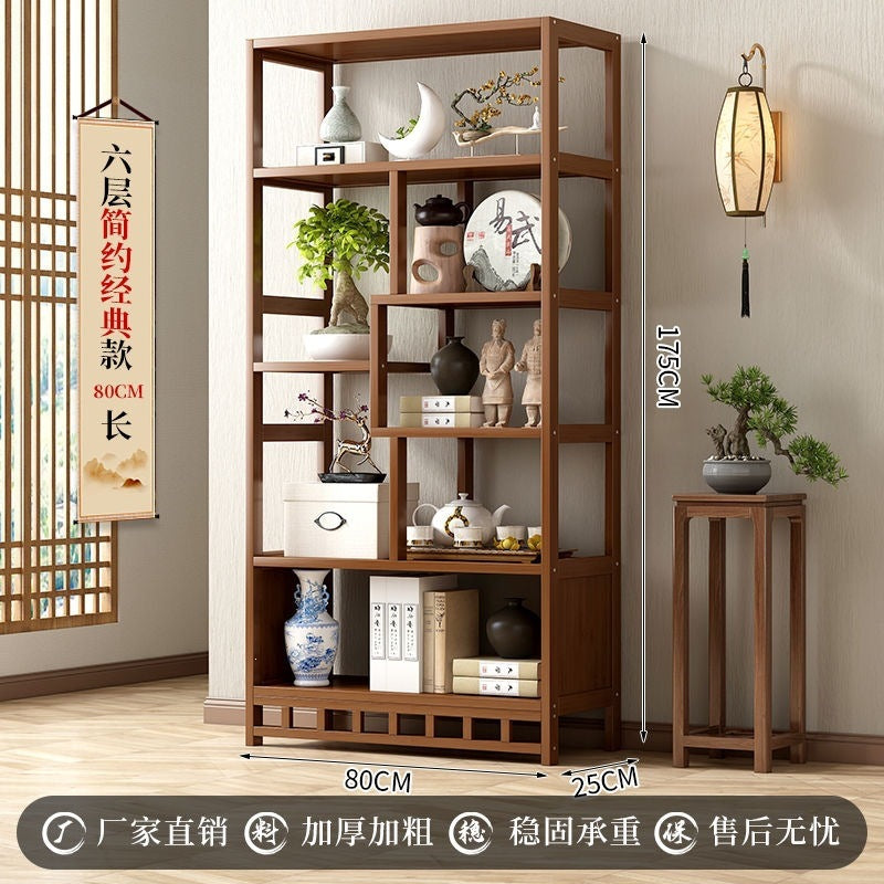 New chinoiserie bogu rack tea rack storage rack tea set rack tea display cabinet non-solid wood tea room ornaments duobao pavilion