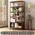 New chinoiserie bogu rack tea rack storage rack tea set rack tea display cabinet non-solid wood tea room ornaments duobao pavilion