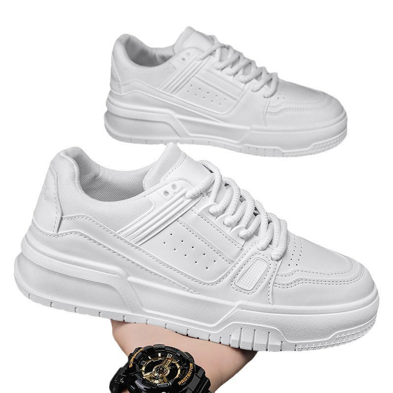 Men's spring/autumn niche design versatile casual solid black skate shoes youth sports thick sole height increasing bread shoes trendy sneakers