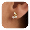 European and american cross-border hot seller: fashionable, exquisite, compact, and luxurious pearl pendant earrings for women - exuding a high-end, elegant, and sophisticated "it girl" vibe