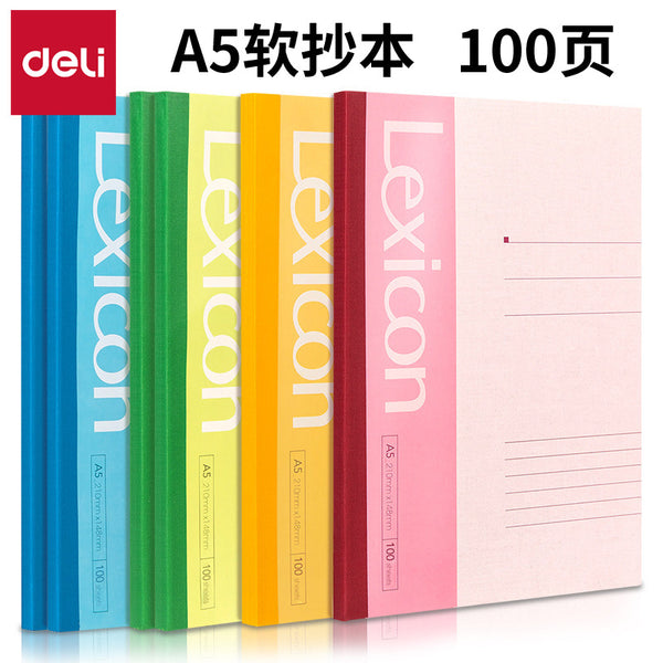 Deli 7655 Soft Transcript A5 Conference Notepad Business Notebook 100 Pages Work Log Binding