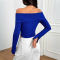 Amazon  export women's off-the-shoulder trendy t-shirt  spring/summer new collection - cold shoulder cropped top
