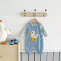 spring cartoon overalls two-piece baby outfit, newborn romper, boy's overalls