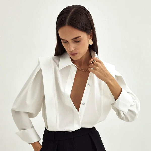 White cotton niche design temperament French shirt 2025 European and American new autumn fashion  commuter women