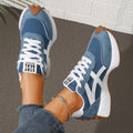 Wholesale women's plus size athletic shoes: new spring korean style, versatile lightweight running shoes, leather casual chunky sneakers