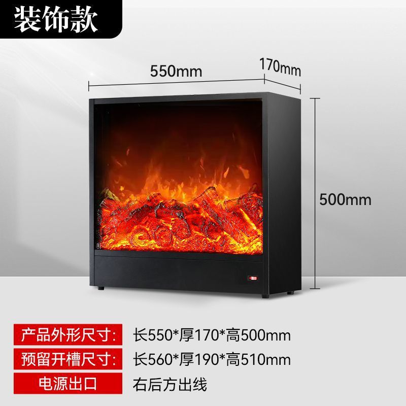 New led electric fireplace with realistic flame effect - european style built-in decorative mantel heater for home use