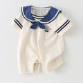 Summer infant clothes newborn full month hundred days 0-2 years bodysuit preppy style letter fake two-piece short romper