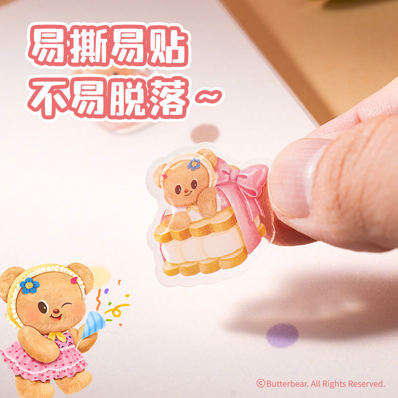 Deli HY242 Butter Bear Epoxy Sticker Cute Cartoon Children's DIY Cake Bear Ledger Sticker