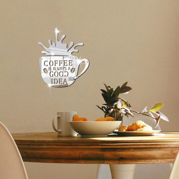 Creative coffee cup   three-dimensional acrylic wall sticker restaurant cafe wall background decorative sticker