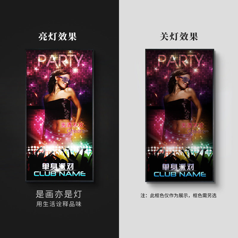 Bar decoration painting ktv dance hall clear bar box background wall ambient light painting hotel sexy beautiful woman hanging painting