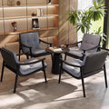 Gray cotton linen four-piece sofa set - side table 60cm