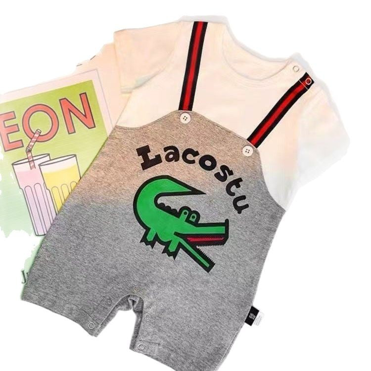 Summer outwear cartoon baby onesie ha yi baby pullover romper autumn clothes fake two-piece fashion ha yi