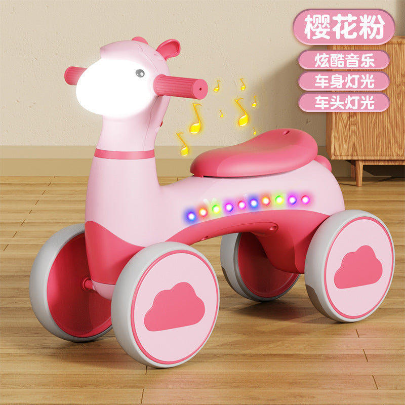 New product children's baby scooter balance car music light children's scooter four-wheel balance car manufacturer