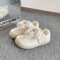Cute bear sneakers women's 2026 new autumn easiest for match puff casualwhite shoes retrothick sole german training shoes