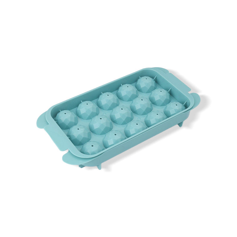 Cross-border ice cube mold, household rhombus ball 15 grid ice compartment ice storage ice Hockey box mold easy demoulding spot