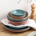 Irregular shaped bowls & plates - home ceramic salad bowl - nordic style shallow soup plate - matte minimalist flat plate - breakfast plate