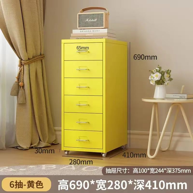 Wrought iron storage cabinet - multi-tier drawer unit for living room, bedroom, and girls' room - cute and practical floor-standing combination storage cabinet