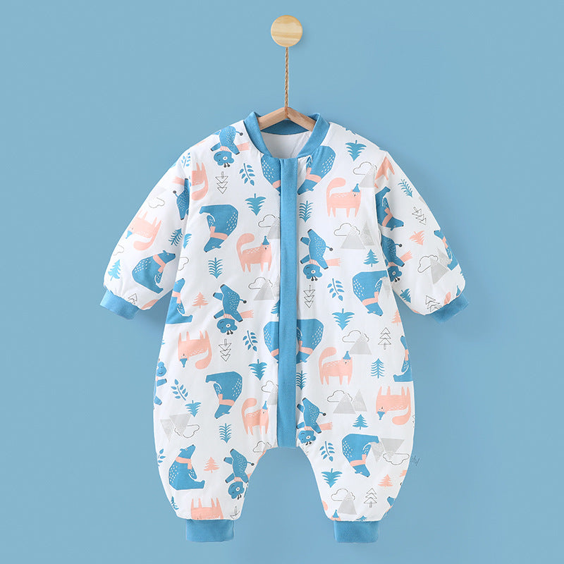 Newborn baby sleeping bag - autumn/winter style, anti-kick quilt, unisex baby padded sleeping bag with leg opening