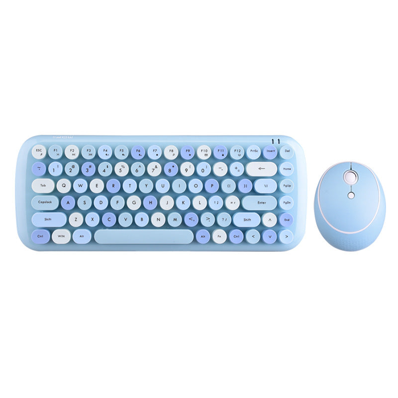 FVM1 wireless punk keyboard and mouse set avocado green girl gift box office wireless keyboard and mouse set wholesale