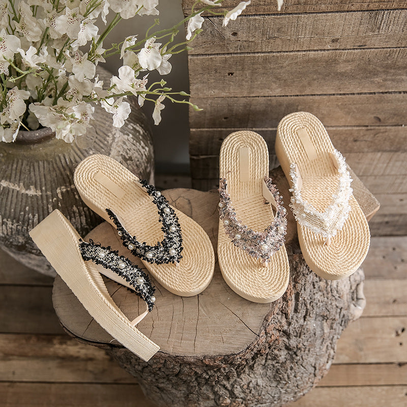 Women's summer slippers: stylish, versatile, and height-boosting flip-flops - perfect for beach and everyday wear