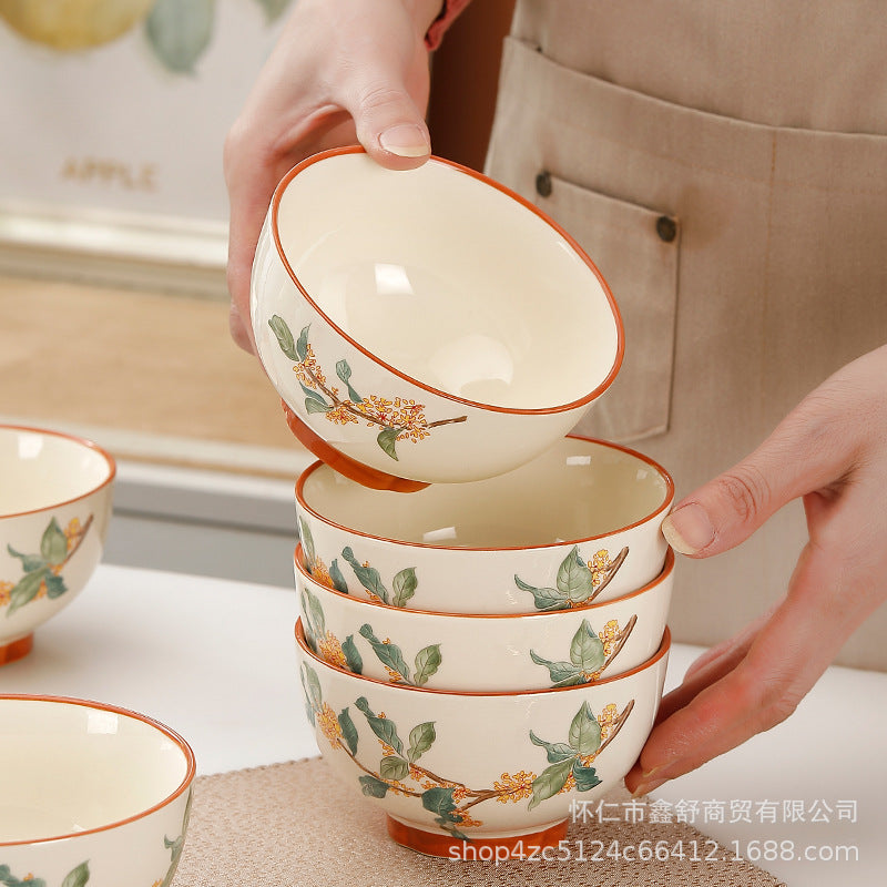New arrivalfor homeceramic bowl very good-looking rice bowl underglaze color 4.5 inch rice bowl soup bowl sensory tableware noodle bowl
