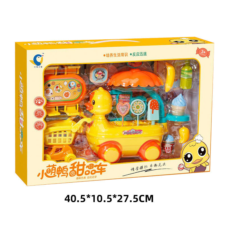 Children's play house dessert car simulation kitchen toys boys and girls training institutions big gift box set street stall wholesale