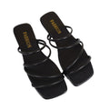 Plus size fairy style slippers for women - new korean style casual thin strap square toe flat beach sandals - trendy outerwear
