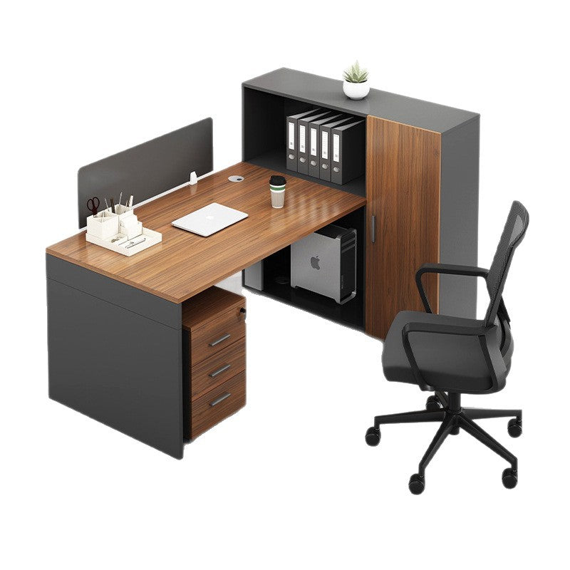 Saint li casual staff desk and chair combination modern office financial table screen card slot