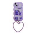 Suitable for apple 15 wavy edge purple bear mobile phone case iphone11pro soft shell anti-fall transparent protective cover