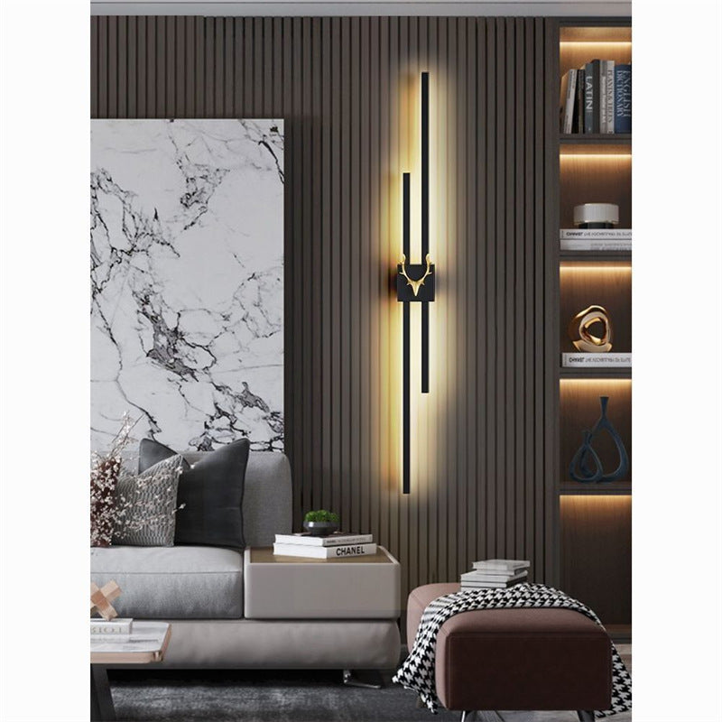 Minimalist modern linear living room grid light, bedroom bedside wall lamp, hotel aisle sofa background wall light