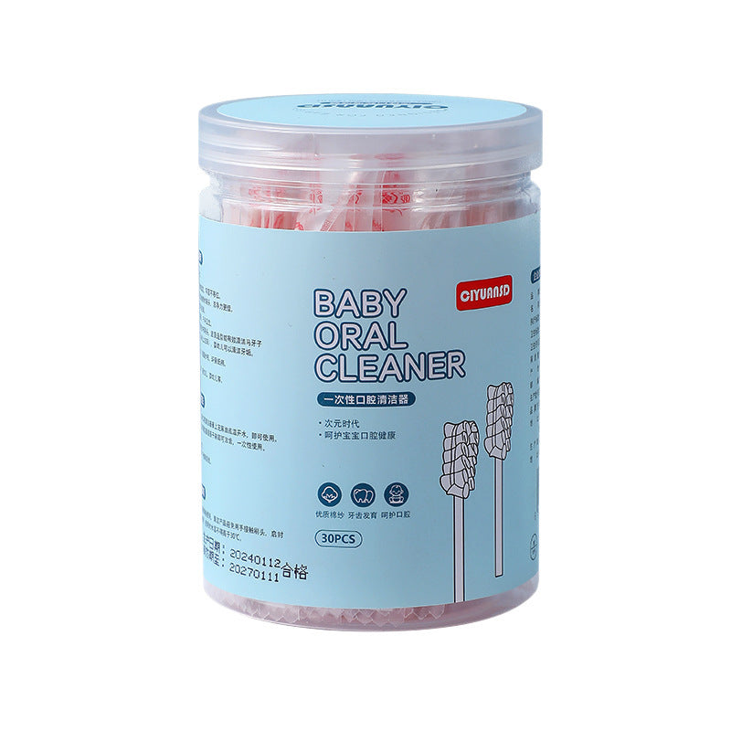 Baby oral cleaner newborn infant soft bristle toothbrush baby tongue scraper gauze cotton swabs kids cotton buds