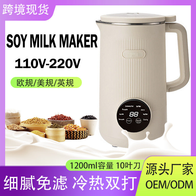 soy milk machine for home touch screen juicer wall breaker machine filter-free 110v wholesale in stock us regulations european regulations japanese regulations