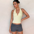 fashion for europe and america:  summer new arrivals - spicy girl style sexy halter neck tie backless slim-fit tank top