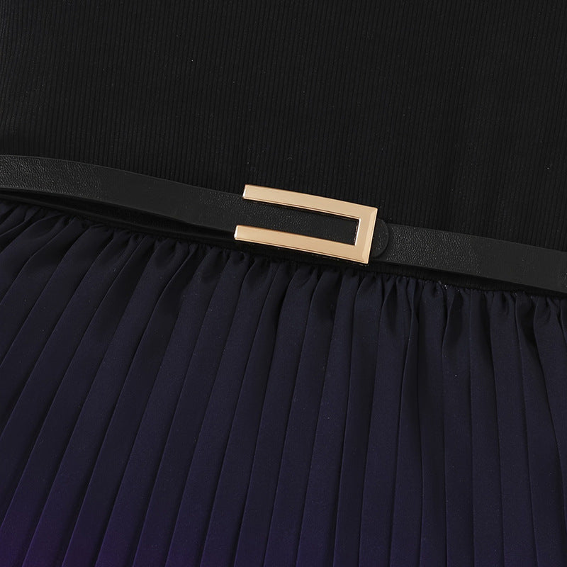 Customized cross-border children's dress, purple-black gradient with belt, unique summer foreign-style vest dress for girls
