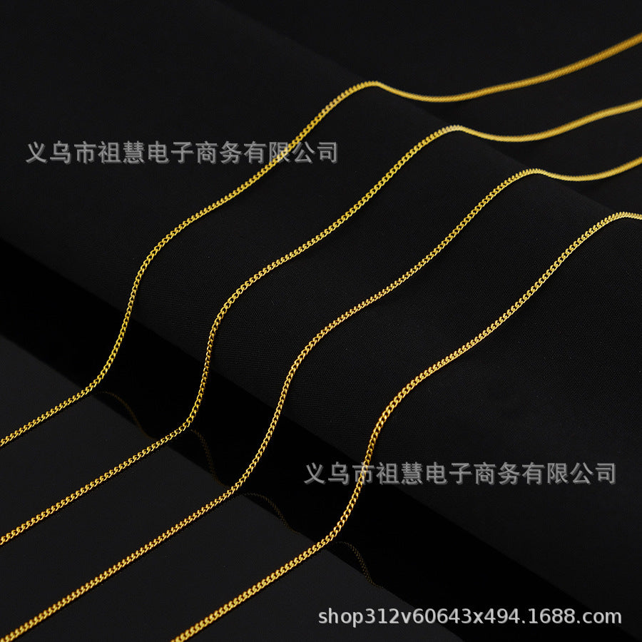 1pcs necklace men's and women's gold/copper chain link cuban necklace jewelry diy wholesale