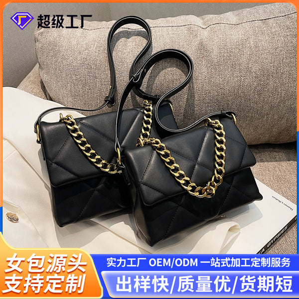 Textured small bag 2025 new fashion Internet celebrity chain bag shoulder bag women's messenger versatile ins small square bag