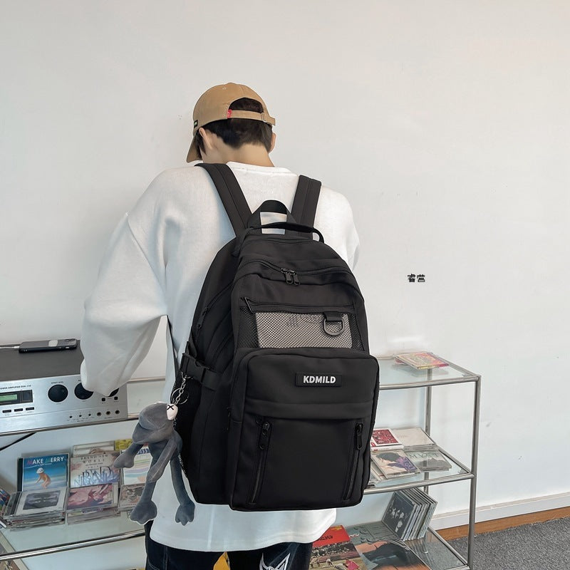 School bag male ins Korean version Harajuku ulzzang female high school college student versatile large capacity multi-layer backpack backpack